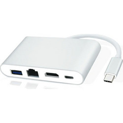 Powertech PTH-085 USB-C Docking Station με HDMI 4K PD Ethernet