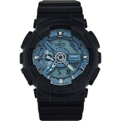Casio G-Shock Ανδρικό Ρολόι Χρονογράφος με Μαύρο Καουτσούκ Λουράκι GA-110CD-1A2ER