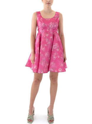 Jagged & Beau Mini Φόρεμα για Γάμο / Βάπτιση Floral Φούξια JB-24017-PINK-FUCHSIA