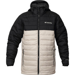 Columbia Powder Lite Ανδρικό Μπουφάν Χειμωνιάτικο Puffer Αδιάβροχο Μαύρο Μπεζ 2086944-279