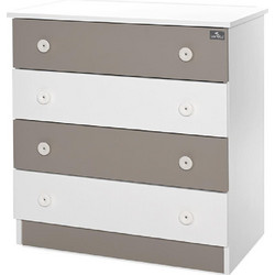 Lorelli New Βρεφική Συρταριέρα Λευκή Καφέ 81x50x86cm 10170070046A