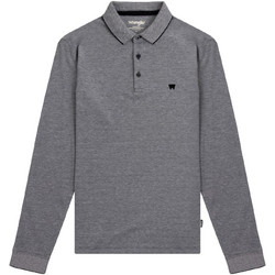 Wrangler Ανδρική Μπλούζα Polo Μακρυμάνικη Γκρι W7F9KHXW5