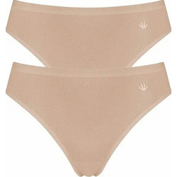 Sloggi Βαμβακερά Γυναικεία Slip Μπεζ 2Pack 10159179-6106