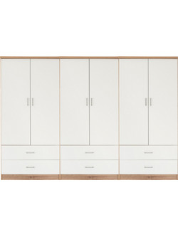 HomeMarkt Εξάφυλλη Ντουλάπα Ρούχων Reina Sonoma 240x42x181cm HM21060.06