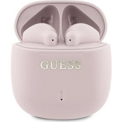 Guess Printed Classic Logo Ακουστικά Bluetooth In Ear Ανθεκτικά στο Νερό Pink