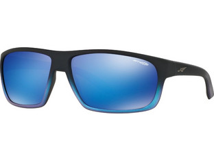 Arnette AN4225 242725 Ανδρικά Γυαλιά Ηλίου Ορθογώνια Κοκάλινα Μαύρα με Μπλε Φακό