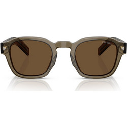 Prada PRA16S 18T70F Ανδρικά Γυαλιά Ηλίου Τετράγωνα Κοκάλινα Καφέ με Καφέ Φακό