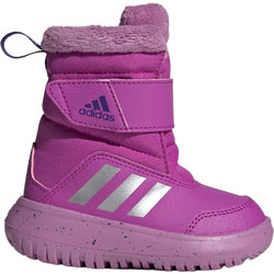 Adidas Winterplay Παιδικά Μποτάκια Χιονιού Φούξια Αδιάβροχα με Σκρατς & Γούνα IE8672