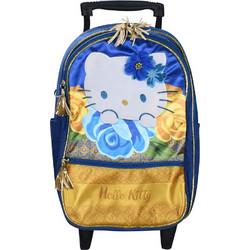 SunCe Hello Kitty Σχολική Τσάντα Τρόλεϊ Δημοτικού Μπλε Κίτρινη HKH-7560