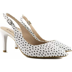 Patricia Miller Γόβες Slingback Δερμάτινες με Λεπτό Ψηλό Τακούνι Μαύρες Λευκές 1901