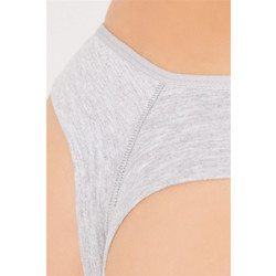 Cottonhill Βαμβακερό Γυναικείο String Γκρι 6042