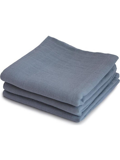 Mushie Πάνες Αγκαλιάς από Μουσελίνα Μπλε 59x58cm 3τμχ 2260203