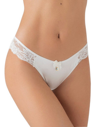 Milena By Paris Γυναικείο Sexy String με Δαντέλα Λευκό 8354