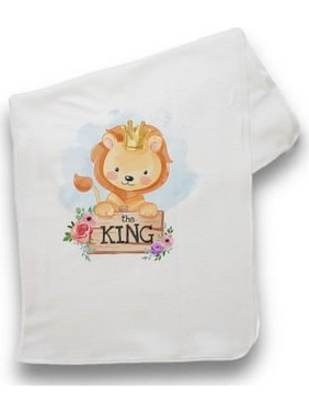 Bonjour Bebe Lion King Πάνα Αγκαλιάς Πικέ Λευκή 75x75cm