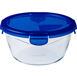 Pyrex Cook & Go Δοχείο Φαγητού Γυάλινο Κατάλληλο για Φούρνο Μικροκυμάτων 1.6lt Διαφανές Μπλε