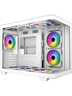 Armaggeddon Aquaron X-curve 285 White Micro Tower Κουτί Υπολογιστή με Πλαϊνό Παράθυρο