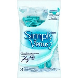 Gillette Simply Venus 2 Γυναικείο Ξυραφάκι μιας Χρήσης με 2 Λεπίδες & Λιπαντική Ταινία 8τμχ