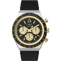 Timex Ανδρικό Ρολόι Χρονογράφος με Μαύρο Δερμάτινο Λουράκι TW2W64300