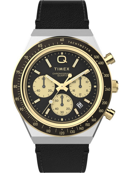 Timex Ανδρικό Ρολόι Χρονογράφος με Μαύρο Δερμάτινο Λουράκι TW2W64300
