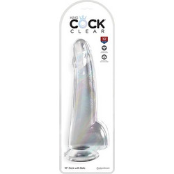 Pipedream King Cock 10" Ρεαλιστικό Dildo με Βεντούζα & Όρχεις 25.4cm Clear