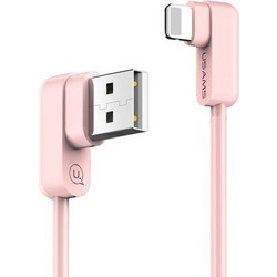 Usams U-flow Angle 90° USB-A to Lightning Cable 1.2m Pink 6958444951201
