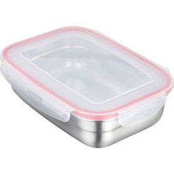 Pal Δοχείο Φαγητού Inox 600ml Ασημί Ροζ Διαφανές