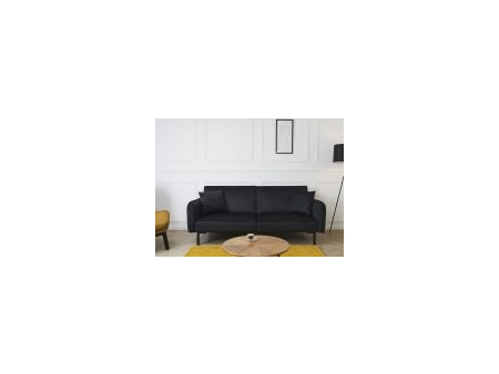 Home Deco Τριθέσιος Καναπές Βελούδινος Μαύρος 198x83x90cm HD0134
