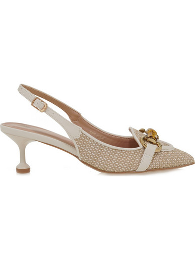 Exe Γόβες Slingback με Λεπτό Ψηλό Τακούνι Εκρού U485L381423E