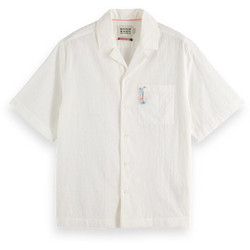 Scotch & Soda Ανδρικό Πουκάμισο Βαμβακερό Κοντομάνικο Κανονική Γραμμή Λευκό 180033