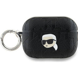 Karl Lagerfeld Monogram Karl Head Θήκη Σιλικόνης με Γάντζο για Apple AirPods Pro 2 Μαύρη