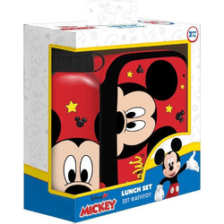 Must Mickey Πλαστικό Παιδικό Σετ Δοχείο Φαγητού Μαύρο Κόκκινο 800ml