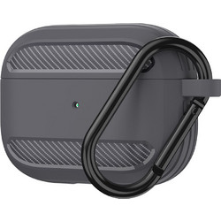 Techsuit Θήκη Σιλικόνης με Γάντζο για Apple AirPods Pro 1 / 2 Γκρι