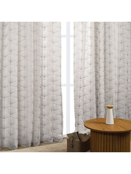WhiteEgg Κουρτίνα Παραθύρου με Τρέσα 270x280 K0185-1 Grey