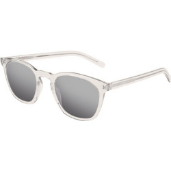 Saint Laurent SL28 006 Ανδρικά Γυαλιά Ηλίου Τετράγωνα Κοκάλινα Λευκά με Μαύρο Φακό