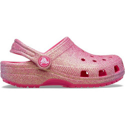 Crocs Iridiscent Glitter Παιδικά Παπούτσια Θαλάσσης για Κορίτσι Ανατομικά Ροζ 210986-6ZQ
