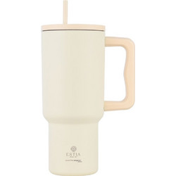 Estia Straw Tumbler XL Save The Aegean Lily White 900ml