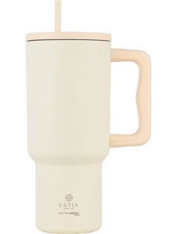 Estia Straw Tumbler XL Save The Aegean Lily White 900ml