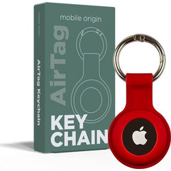 Mobile Origin AirTag Keychain White Red