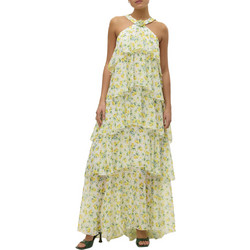Vero Moda Maxi Καλοκαιρινό Φόρεμα για Γάμο / Βάπτιση Floral Κίτρινο 10295237