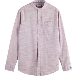 Scotch & Soda Ανδρικό Πουκάμισο Βαμβακερό Μακρυμάνικο Κανονική Γραμμή Ροζ 175492-7142