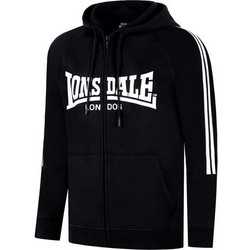 Lonsdale Ανδρική Ζακέτα Φούτερ με Κουκούλα και Φερμουάρ Μαύρη 542150-03