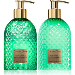 Vivian Gray Gemstone Bergamot & Lemongras Hand Cream 250ml + Hand Soap 250ml