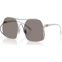 Miu Miu MUA55S 1BC80Q Γυναικεία Γυαλιά Ηλίου Πολυγωνικά Μεταλλικά Ασημί με Μαύρο Φακό