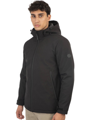 Double Ανδρικό Μπουφάν Χειμωνιάτικο Softshell Μαύρο MJK-2026