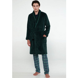 Vamp Χειμωνιάτικη Ανδρική Ρόμπα Fleece Χακί 19927