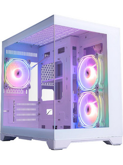 1stPlayer MV6-TP White Gaming Mini Tower Κουτί Υπολογιστή με Πλαϊνό Παράθυρο