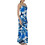 Mind Matter Nicci Maxi Καλοκαιρινό Φόρεμα για Γάμο / Βάπτιση Floral Ντραπέ Σατέν Λευκό Μπλε MML25-01-07-016