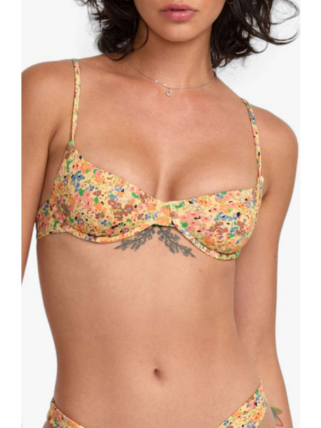 RVCA Impression 90s Bikini Top Floral Κίτρινο Πορτοκαλί 23O151501
