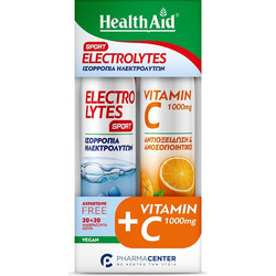 Health Aid Electrolytes Sport 20s + Vitamin C 1000mg 20 Αναβράζοντα Δισκία