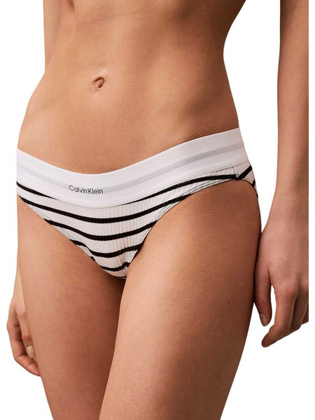 Calvin Klein Bikini Slip Λευκό Μαύρο LV00QF8022-WB9